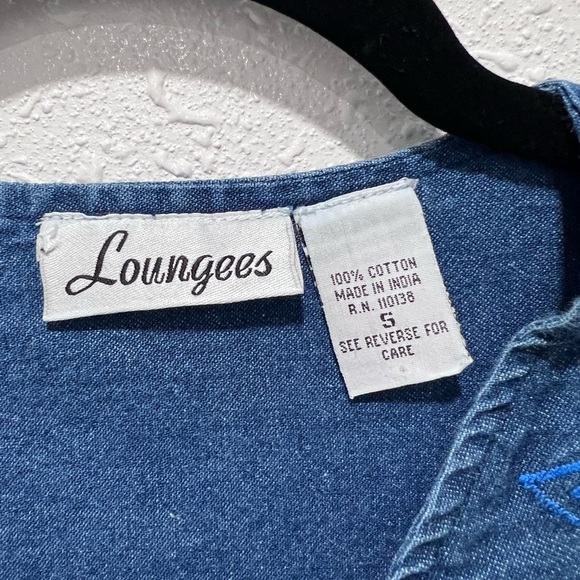 LOUNGEES Blue Dress with embroidered accents Small - Picture 2 of 8